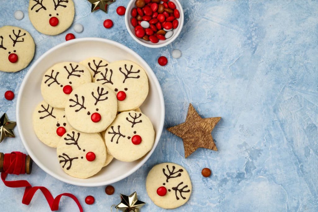 Süße Rentier Plätzchen zu Weihnachten backen