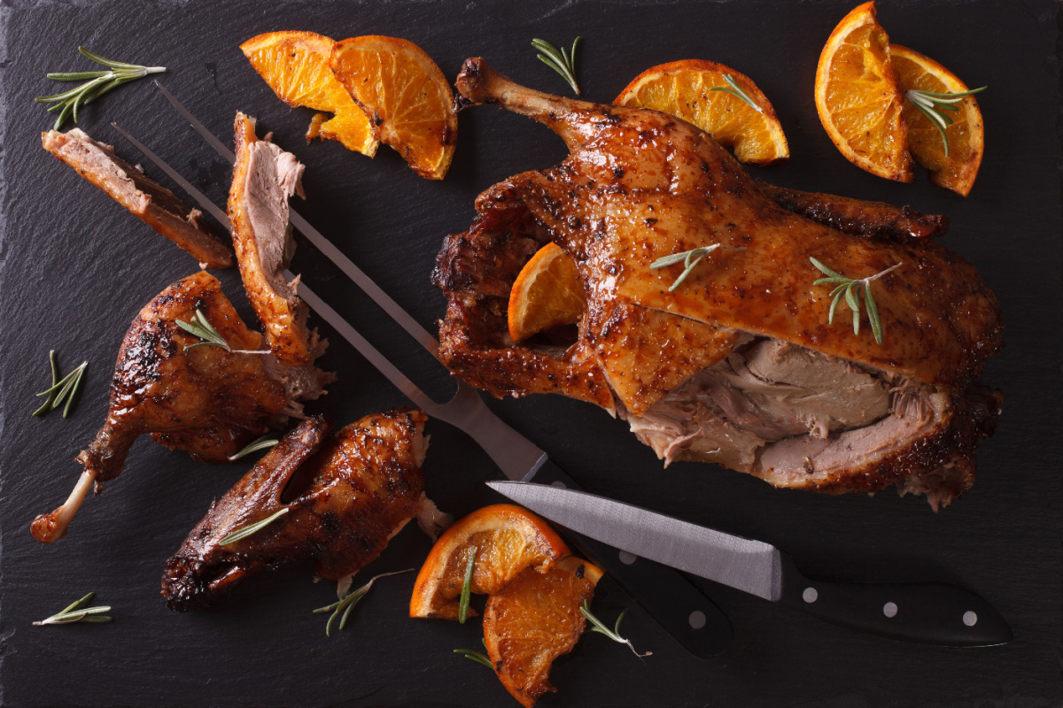 Gänsebraten mit Orangen Gans mit frischem Orangengeschmack