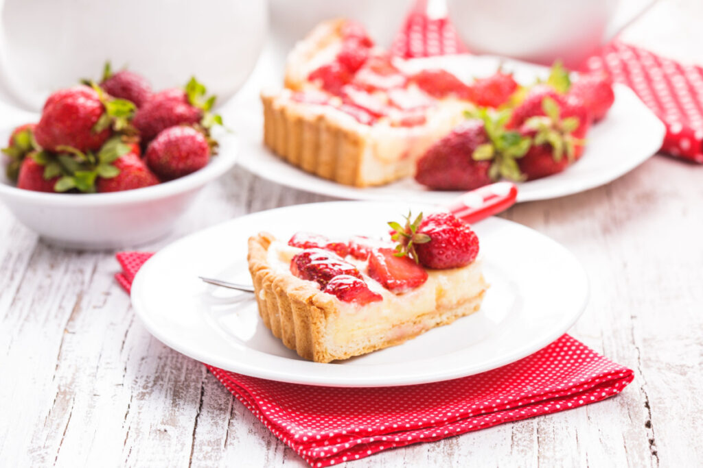 Genuss pur Erdbeer-Käsekuchen mit Mürbeteig