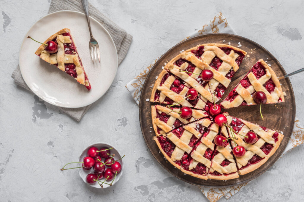 Ein Gedicht aus Teig und Frucht Kirschkuchen