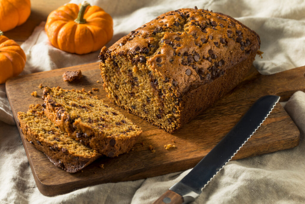 Kürbiskuchen mit Schokodrops Herbstliche Verführung