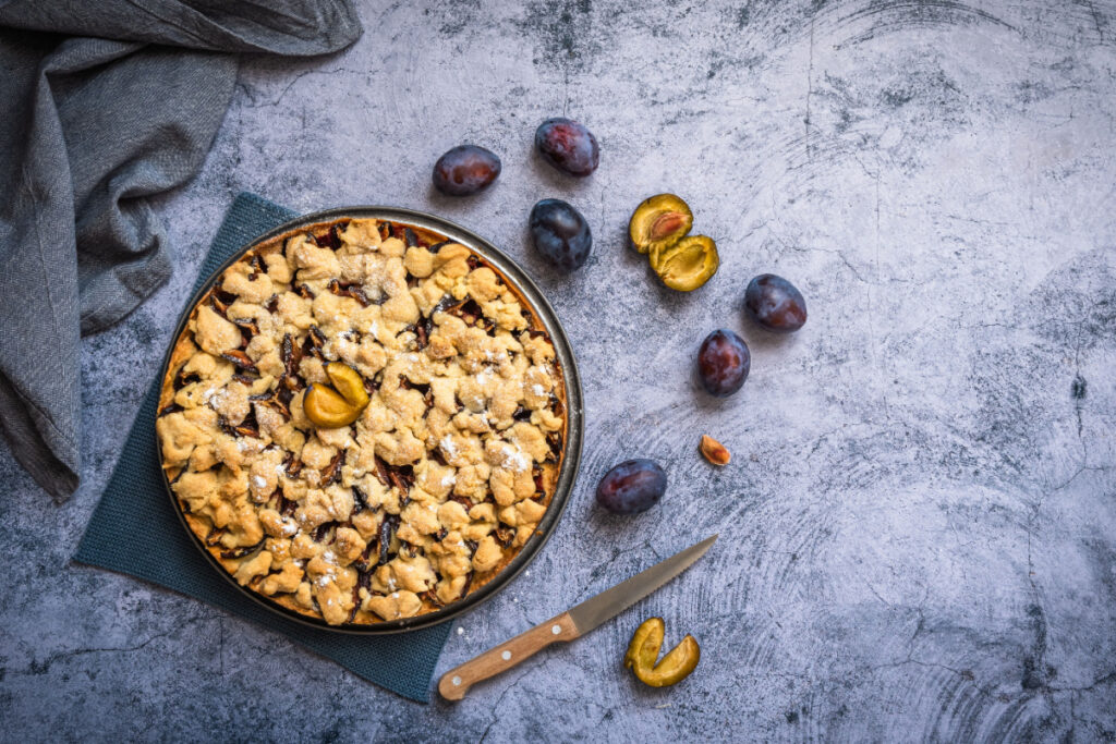 Zwetschgenkuchen mit Streuseln Saftig, Fruchtig und Knusprig